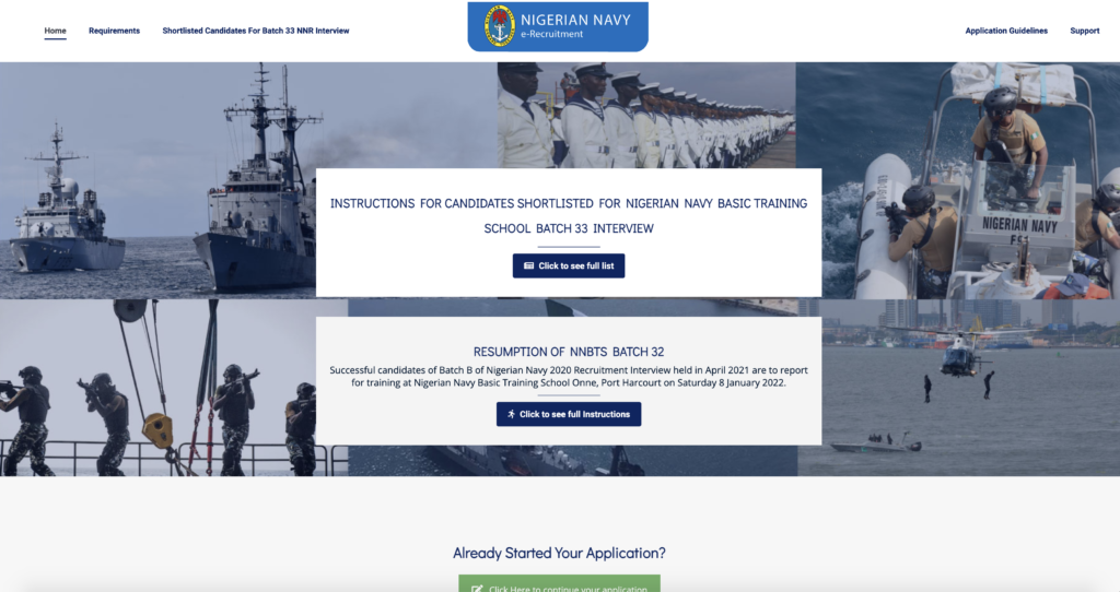 Nigerian Navy Recruitment 2023/2024 Application Portal & Form www